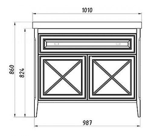 Комплект мебели для ванной ASB-Woodline Монте 100 Бежевый