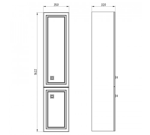 Шкаф пенал ASB-Woodline Каталина 35 Grey 12105 Серый