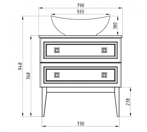 Тумба под раковину ASB-Woodline Каталина 80 White 12097 Белая