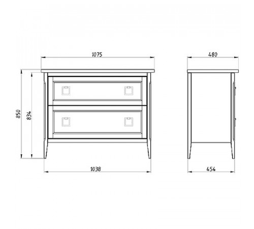 Комплект мебели для ванной ASB-Woodline Рома 100Н Белый