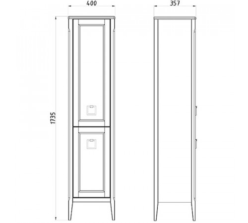 Шкаф пенал ASB-Woodline Рома 40 10861 Белый