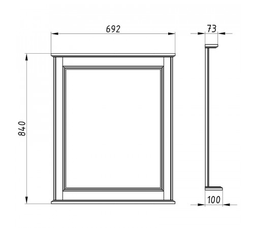 Зеркало ASB-Woodline Венеция 70 11940 Белое с патиной Серебро