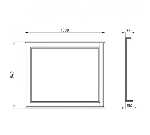 Зеркало ASB-Woodline Венеция 100 11941 Белое с патиной Серебро