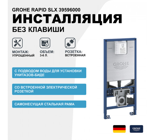 Инсталляция Grohe Rapid SLX 39596000 для унитаза без клавиши