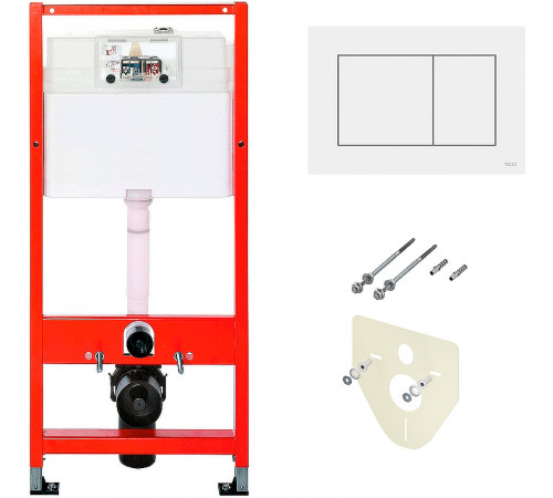Инсталляция Tece Base 9400413 для подвесного унитаза с Белой кнопкой смыва