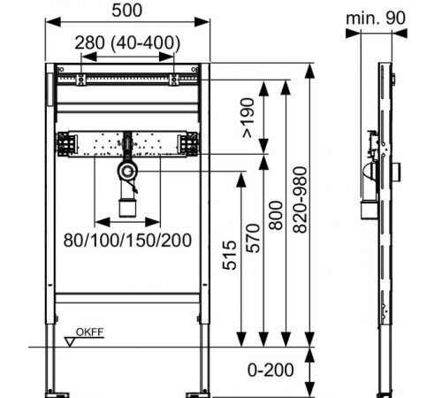 Инсталляция Tece Profil 9310018 для раковины Красная