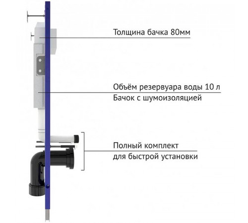 Инсталляция Berges Novum L3 040263 для унитаза с клавишей смыва Хром глянцевый