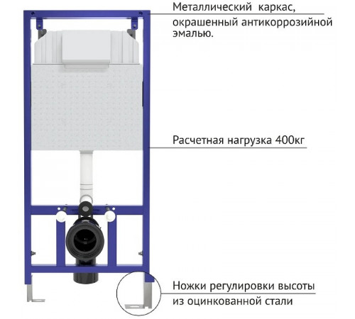 Инсталляция Berges Novum F2 040252 для унитаза с клавишей смыва Хром матовый