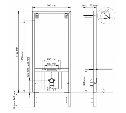 Инсталляция Berges Novum 049212 для биде Синяя