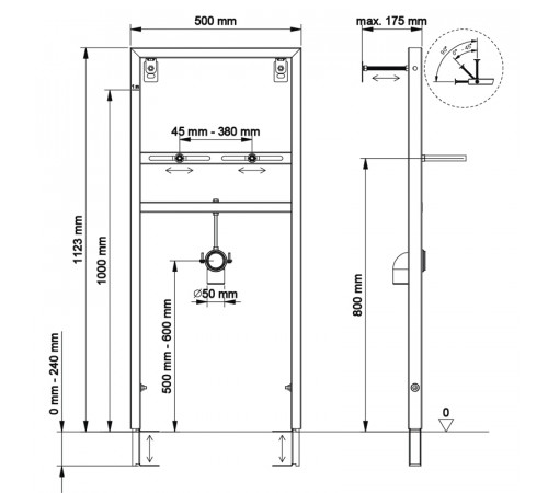 Инсталляция Berges Novum 049214 для раковины Синяя