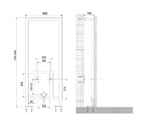 Инсталляция Vitra Frame 880-5800 для биде Синяя