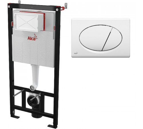 Инсталляция Alcaplast Sadromodul AM101/1120-3:1 RU M70-0001 для унитаза с Белой клавишей смыва