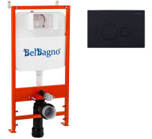 Инсталляция BelBagno BB026/BB084NERO с Черной матовой клавишей смыва