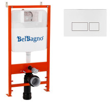 Инсталляция BelBagno BB026/BB042BL с Белой глянцевой клавишей смыва
