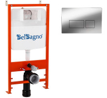 Инсталляция BelBagno BB026/BB041CR с клавишей смыва Хром глянцевый