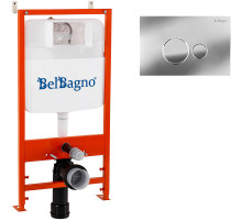 Инсталляция BelBagno BB026/BB081CR с клавишей смыва Хром глянцевый