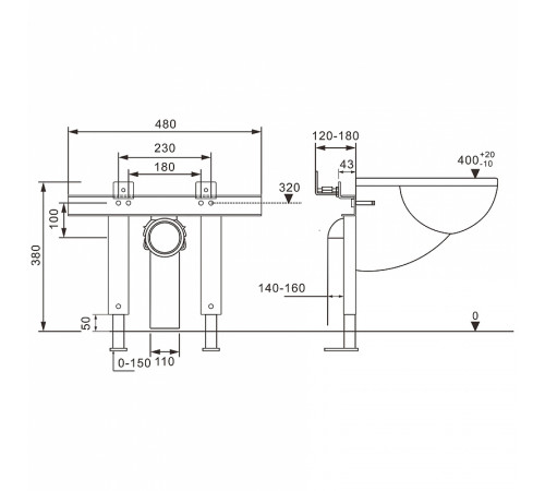 Инсталляция Abber AC0102P для унитаза с крепежом