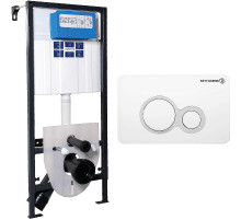 Инсталляция Bettoserb Sava Fix Slim SET40006458 для унитаза с клавишей смыва Белый глянец Хром матовый