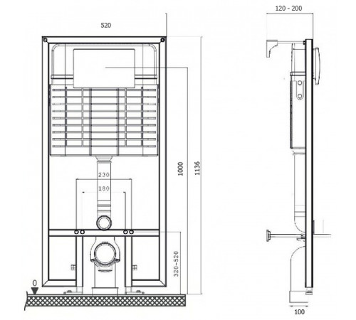 Инсталляция Bettoserb Sava Fix Slim SET40006464 для унитаза с клавишей смыва Хром глянец