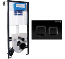 Инсталляция Bettoserb Sava Fix Slim SET40006471 для унитаза с Черной матовой клавишей смыва