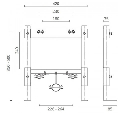 Инсталляция Ctesi Solid bide BK0204010 для биде с крепежом