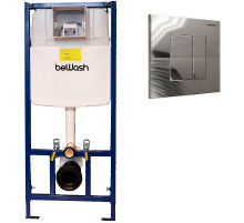 Инсталляция beWash BW74 K500RZVP0300PK000000 для унитаза с клавишей смыва Хром глянцевый