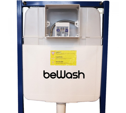 Инсталляция beWash BW74 K500RZVP0500BYC00000 для унитаза с клавишей смыва Белое стекло Хром