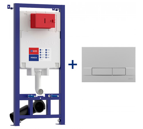 Инсталляция Lemark Peneda 9880314 для унитаза с клавишей смыва Хром матовый