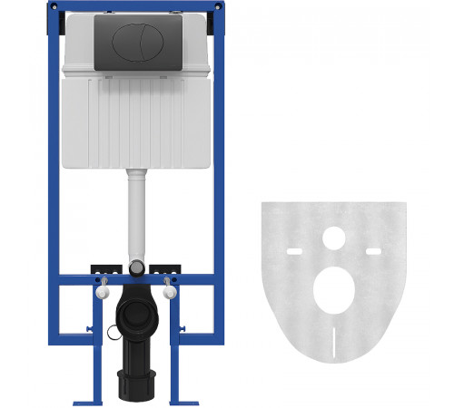 Инсталляция STWORKI 510163 для унитаза с Черной матовой клавишей смыва