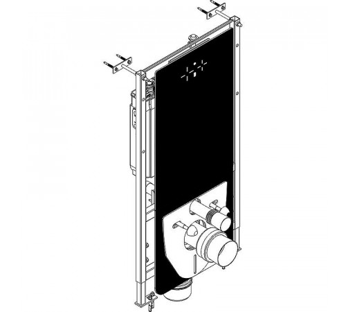 Инсталляция Bocchi Target T02-2113S60 для подвесного/напольного унитаза с Черной клавишей смыва