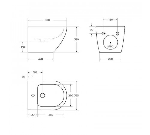 Биде BelBagno Sfera-R BB046BH подвесное Белое