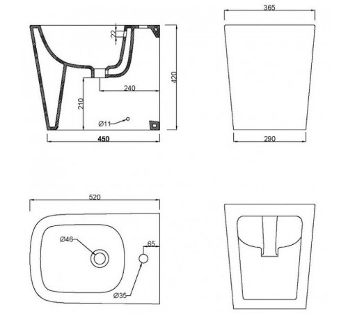 Биде BelBagno Albano BB120B Белое