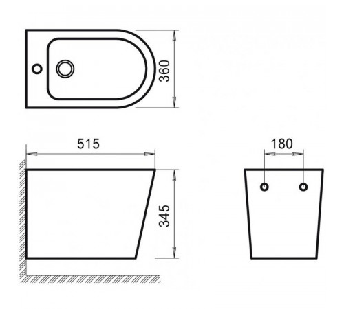 Биде BelBagno Flay-R BB053BH подвесное Белое