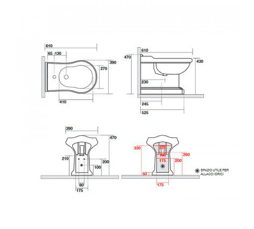 Биде Kerasan Retro 102201*1 Белое