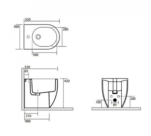 Биде Kerasan Flo 312001*1 Белое