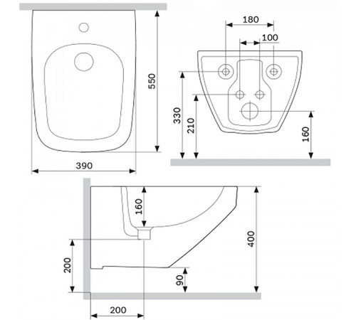 Биде AM.PM Inspire 2.0 C50A3411WH подвесное Белое