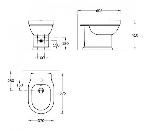 Биде Kerama Marazzi Pompei PO.bidet.01 Белое глянцевое