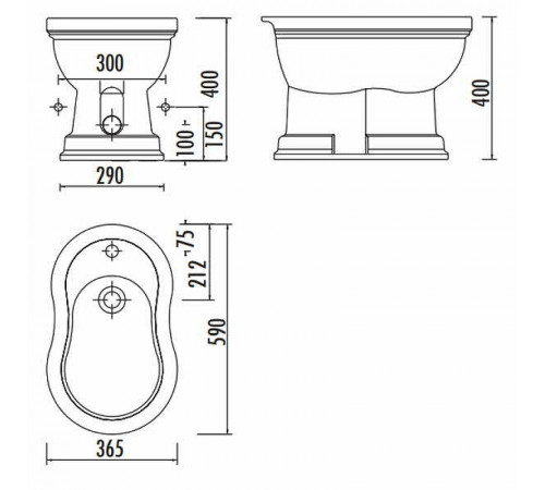 Биде Creavit Klasik KL500-00PR00E-0000 Карамель