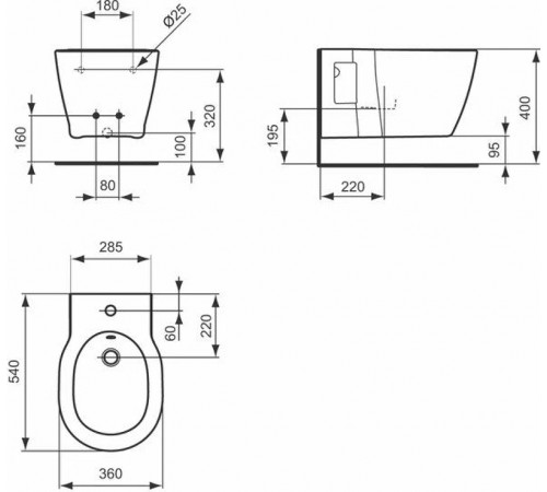 Биде Ideal Standard Connect E799701 подвесное Белое