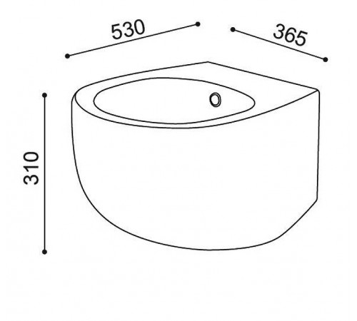 Биде AeT Dot 2.0 S556T1R1V1140 подвесное Голубое матовое