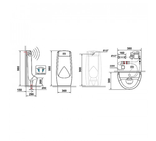 Писсуар Laguraty Sensor 412 Белый