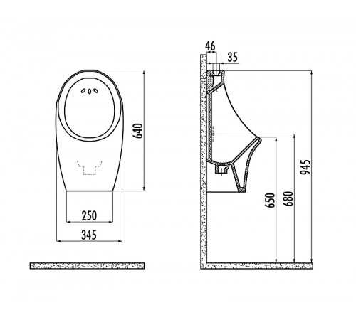 Писсуар Creavit TP611-00CB00E-0000 подвесной Белый