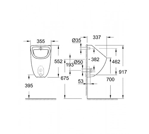 Писсуар Grohe Bau Ceramic 39438000 Белый