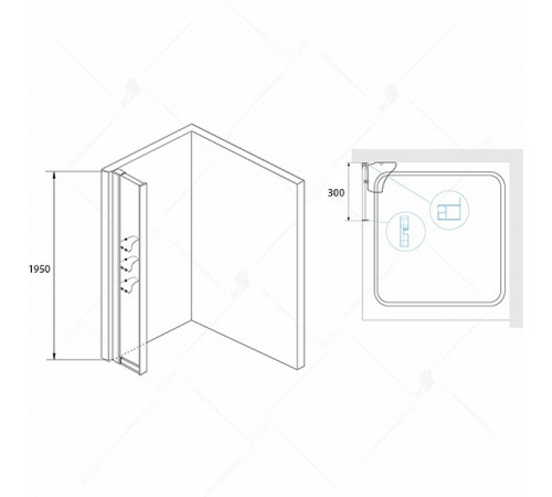 Душевая стенка RGW Z-42 30 03064230-11 профиль Хром стекло прозрачное