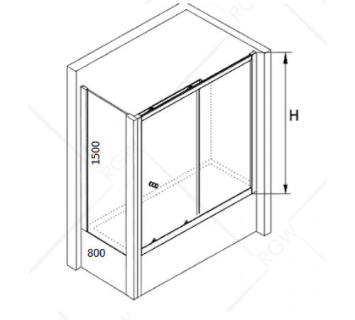 Душевая стенка RGW Z-052 80 35225208-11 профиль Хром стекло прозрачное