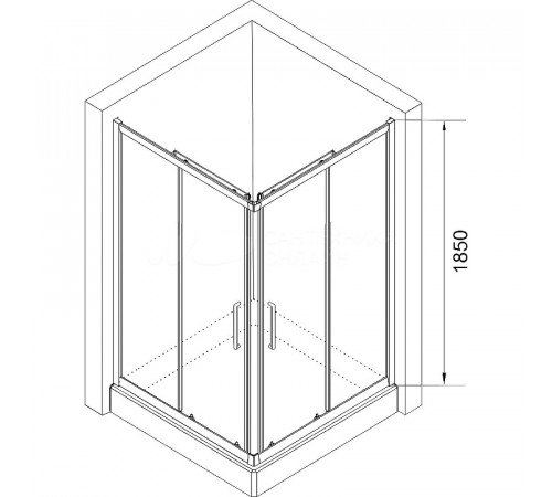 Душевой уголок RGW Classic CL-34 80х80 32093488-11 профиль Хром стекло прозрачное