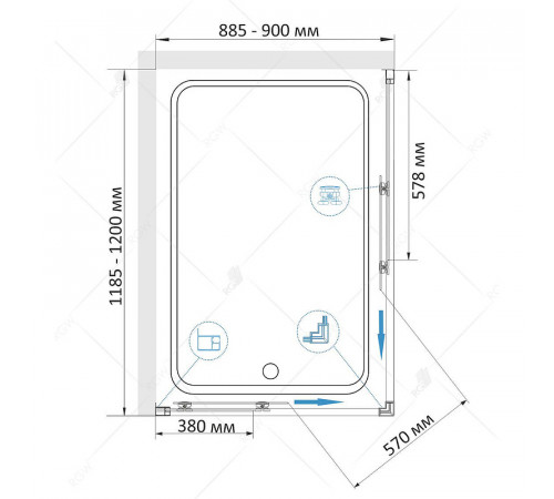 Душевой уголок RGW Classic CL-44 120х90 32094492-11 профиль Хром стекло прозрачное