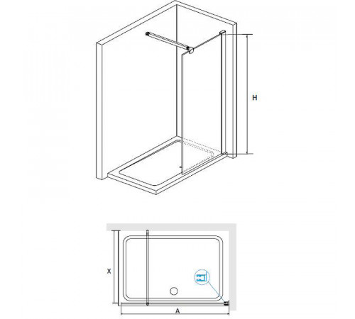 Душевая перегородка RGW Walk In WA-001 90 351000109-11 профиль Хром стекло прозрачное