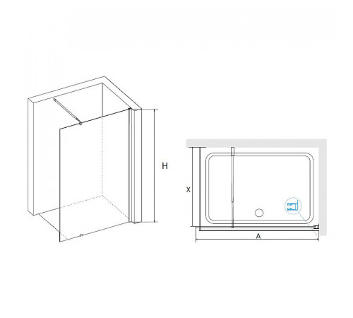 Душевая перегородка RGW Walk In WA-02-1 70 411002107-41 профиль Хром стекло фактурное