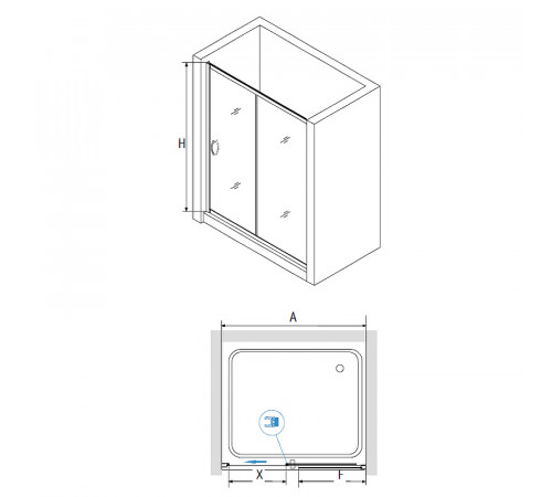 Душевая дверь RGW Passage PA-016B 120 350801612-14 профиль Черный стекло прозрачное